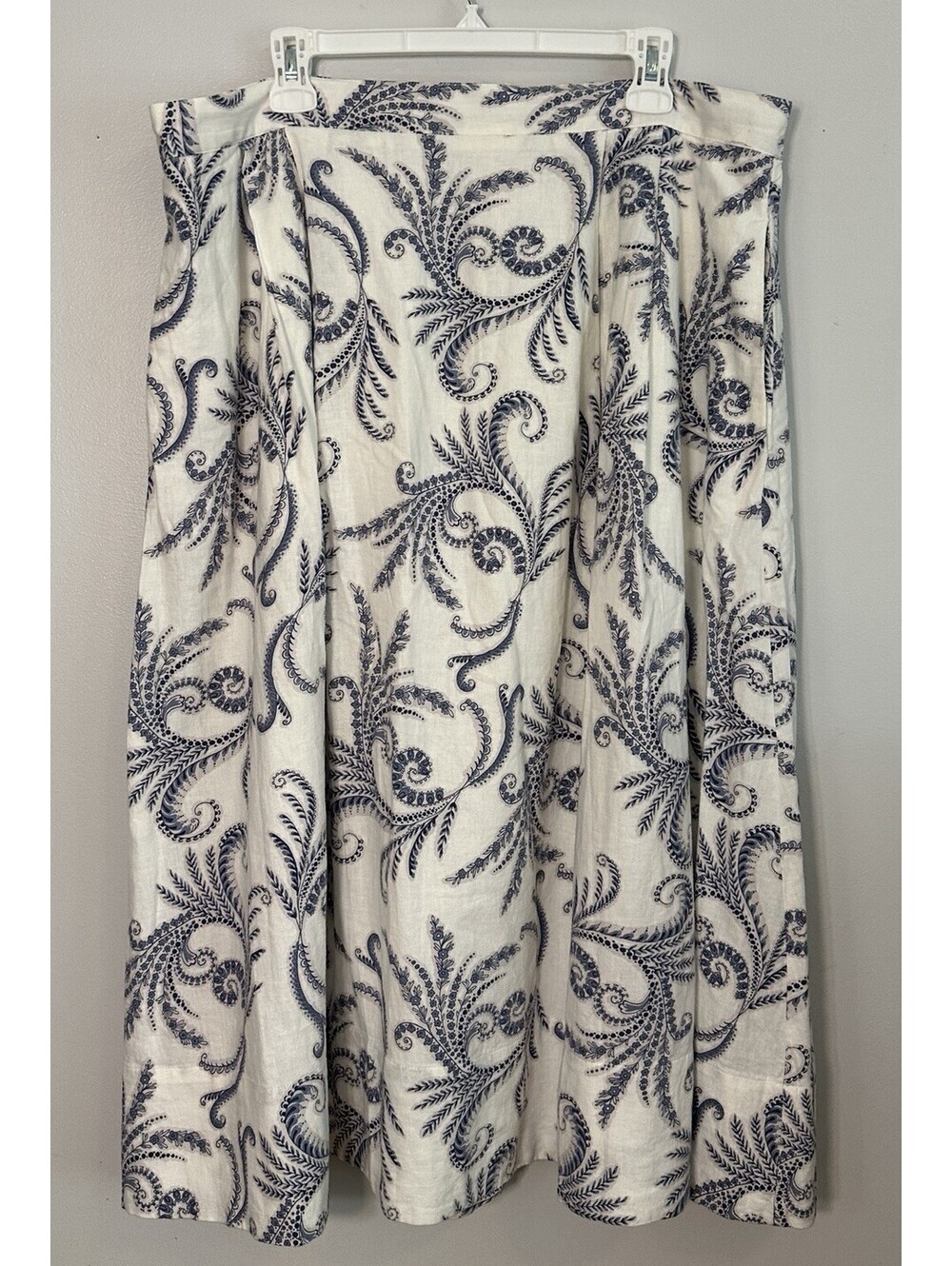 Banana Republic Beige Linen Lined Pleat Front Back Zip Maxi Skirt Size 16 GUC.